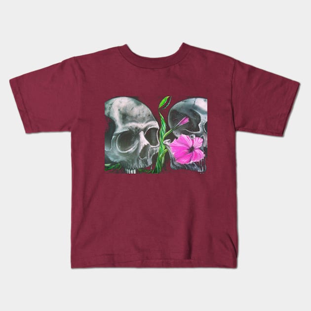 For the Love of Skulls Kids T-Shirt by SeanKalleyArt